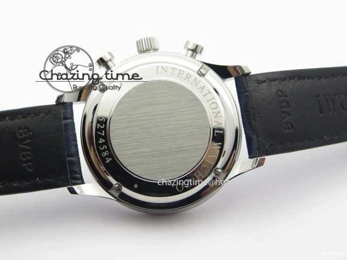 MIROTIME 0715 UrbanStyle Portuguese IW371446 ZF 1:1 Best Edition SS White Dial Blue Markers On Blue Leather Strap  A79350 V 7270